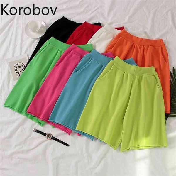 korobov sweet high waist women elastics shorts korean preppy style pockets wide leg short pants summer casual shorts 210430, White;black
korobov sweet high waist women elastics shorts korean preppy style pockets wide leg short pants summer casual shorts 210430, White;black