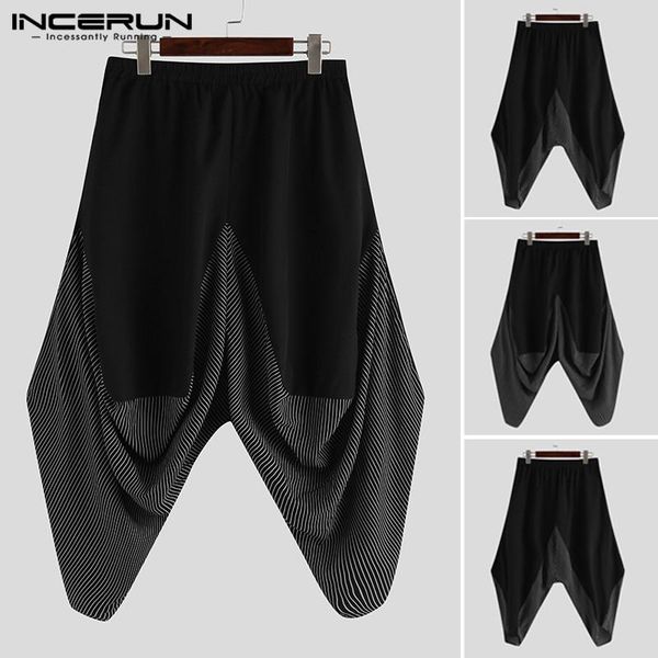 men's pants streetwear mens patchwork cropped men sports leggings loose harem trousers sweatpants elastic waist joggers bottoms, Black
men's pants streetwear mens patchwork cropped men sports leggings loose harem trousers sweatpants elastic waist joggers bottoms, Black