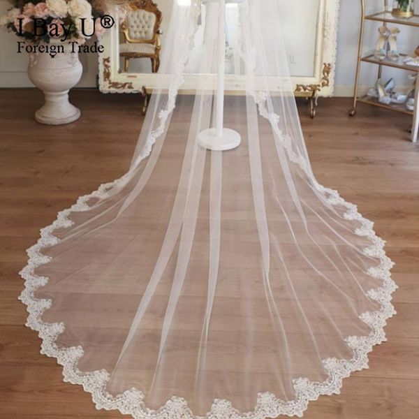 bridal veils luxury beaded lace wedding accessories 3m long applique one layer veil for the bride with blusher 2021 voile mariage, Black
bridal veils luxury beaded lace wedding accessories 3m long applique one layer veil for the bride with blusher 2021 voile mariage, Black