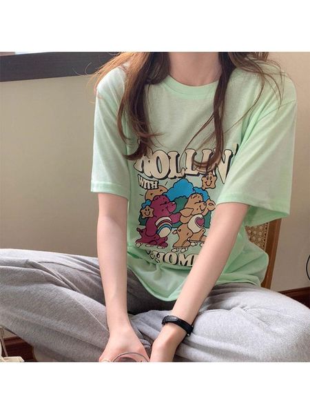 women's t-shirt 3colors cartoon print loose half sleeve t-shirts womens tee shirt femme women casual 2021 (x1905, White
women's t-shirt 3colors cartoon print loose half sleeve t-shirts womens tee shirt femme women casual 2021 (x1905, White
