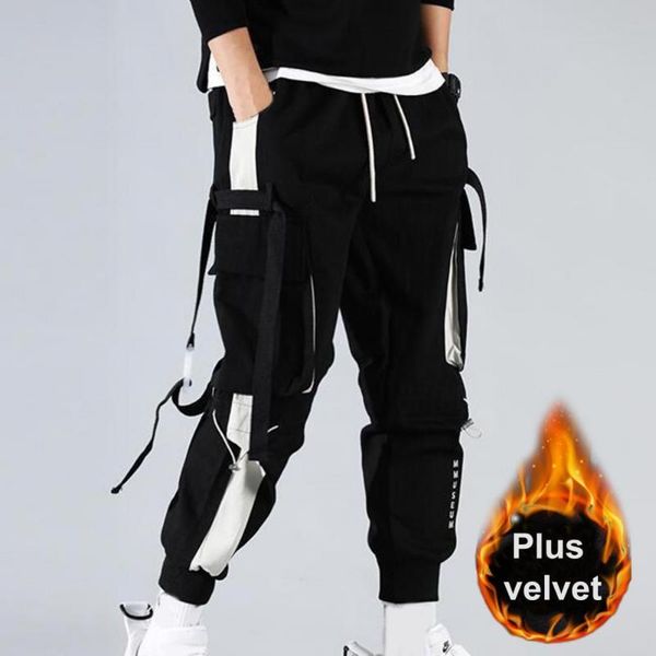 men's pants men cargo sweatpants joggers trousers plush elastic waist thick ankle banded pocket harem male clothes, Black
men's pants men cargo sweatpants joggers trousers plush elastic waist thick ankle banded pocket harem male clothes, Black