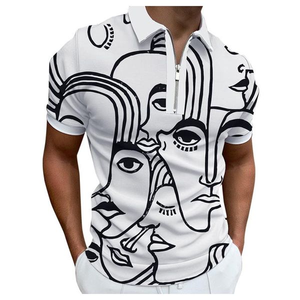 men's t-shirts harajuku summer men casual t-shirt zipper turn-down collar abstract face print t shirt cotton man camisa masculina, White;black
men's t-shirts harajuku summer men casual t-shirt zipper turn-down collar abstract face print t shirt cotton man camisa masculina, White;black