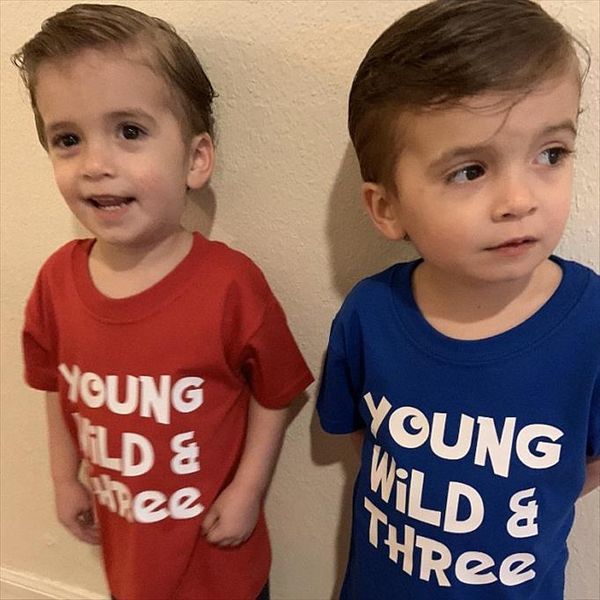 young wild and three toddler 3rd birthday shirt girl boy casual fashion style streetwear children clothes, Blue
young wild and three toddler 3rd birthday shirt girl boy casual fashion style streetwear children clothes, Blue