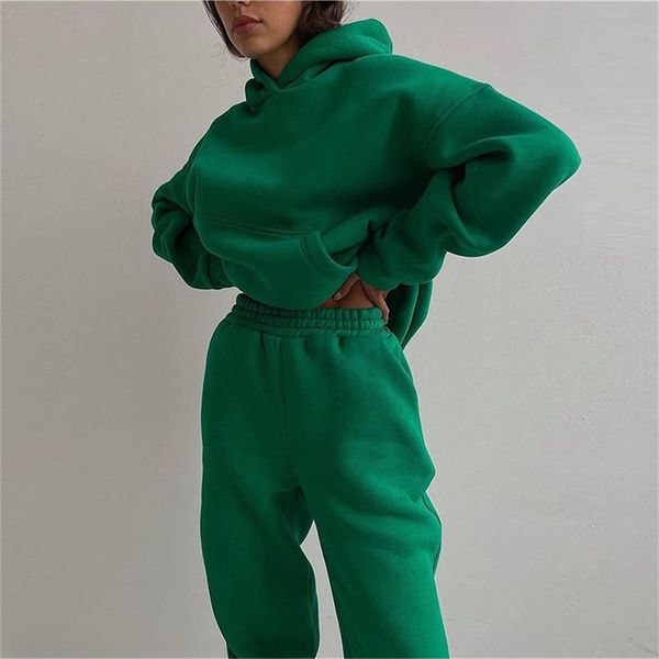 fleece women's tracksuit hoodies two piece sets winter oversized long sleeve joggers pants suit female lady sportswear set 211126, White
fleece women's tracksuit hoodies two piece sets winter oversized long sleeve joggers pants suit female lady sportswear set 211126, White
