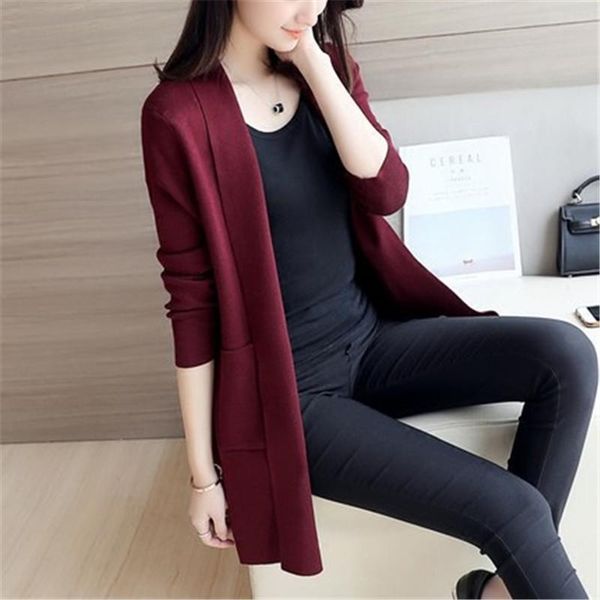 women's sweaters 2021 spring korean version of the wild loose pocket long knit cardigan sweater female long-sleeved jacket w28, White;black
women's sweaters 2021 spring korean version of the wild loose pocket long knit cardigan sweater female long-sleeved jacket w28, White;black