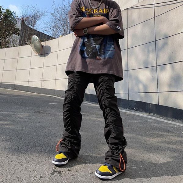 men's pants high street draswring folds men american streetwear hip hop fold accumulation trousers elastic waist casual harajuku, Black
men's pants high street draswring folds men american streetwear hip hop fold accumulation trousers elastic waist casual harajuku, Black