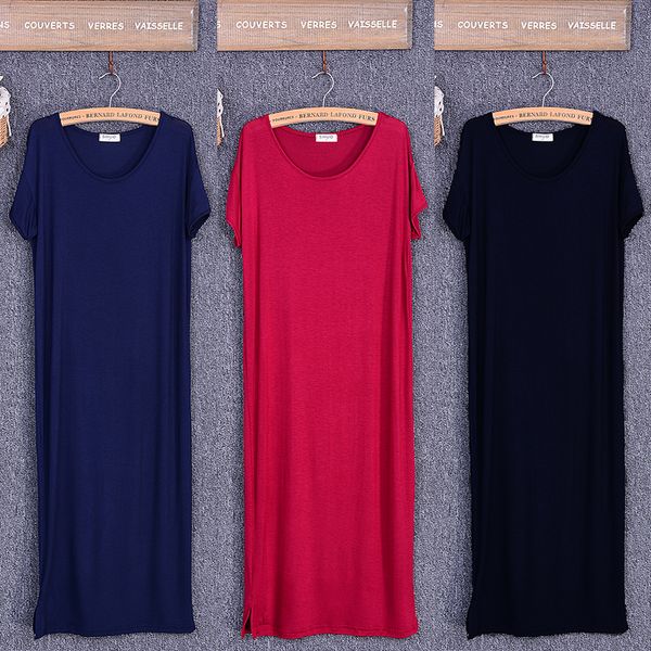 2021 summer black dress women o-neck knee-length short sleeve solid side cut casual modal cotton home dresses size s l xl, Black;gray
2021 summer black dress women o-neck knee-length short sleeve solid side cut casual modal cotton home dresses size s l xl, Black;gray