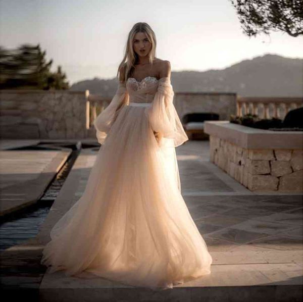 boho wedding dresses sweetheart appliques bride dress pleats puff sleevestulle a line 2021 vestidos de novia robe de mariee, White
boho wedding dresses sweetheart appliques bride dress pleats puff sleevestulle a line 2021 vestidos de novia robe de mariee, White