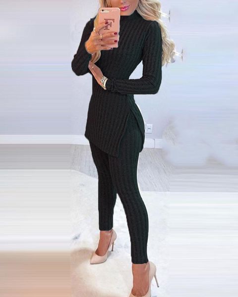 office lady knitted suits outfit elegant beading split long sleeve and skinny pants women sets casual solid two piece sets, Black;red
office lady knitted suits outfit elegant beading split long sleeve and skinny pants women sets casual solid two piece sets, Black;red