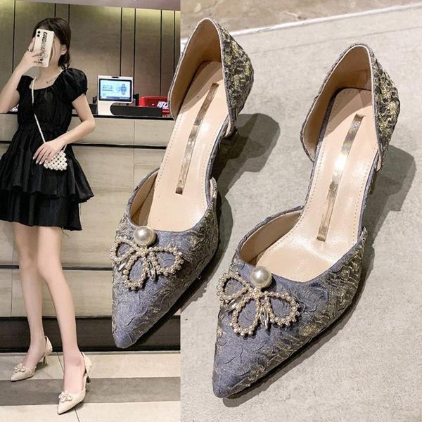 dress shoes heels chunky sandals slip on pumps slimming pointed wedge clogs for women shallow pearl folds summer, Black
dress shoes heels chunky sandals slip on pumps slimming pointed wedge clogs for women shallow pearl folds summer, Black