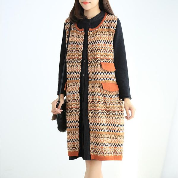 women's sweaters vintage ethnic wind geometric jacquard female cardigan vest sweater mori girl autumn winter 2021, White;black 
women's sweaters vintage ethnic wind geometric jacquard female cardigan vest sweater mori girl autumn winter 2021, White;black