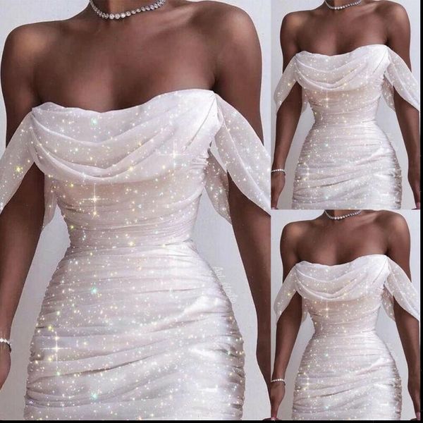 off shoulder pleated white bodycon women dresses strapless backless shinny elegant party clothes, Black;gray
off shoulder pleated white bodycon women dresses strapless backless shinny elegant party clothes, Black;gray