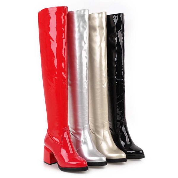 boots autumn and winter thick heel high-heeled side zipper red knee large 40-48 patent leather dance, Black
boots autumn and winter thick heel high-heeled side zipper red knee large 40-48 patent leather dance, Black