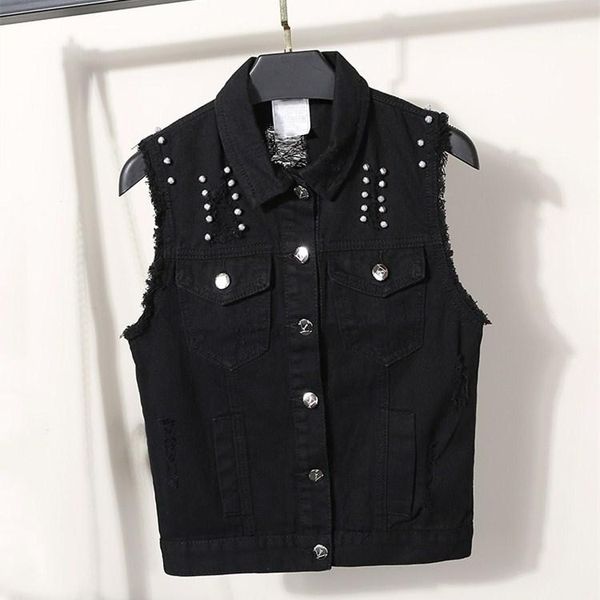 women's vests fashion women slim single breasted denim waistcoat turn-down collar spring white/black /blue hole beading sleeveless jack, Black;white
women's vests fashion women slim single breasted denim waistcoat turn-down collar spring white/black /blue hole beading sleeveless jack, Black;white