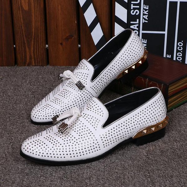 dress shoes italian men genuine leather flat slip on loafers white crystal bling rhinestone wedding zapatos hombre, Black
dress shoes italian men genuine leather flat slip on loafers white crystal bling rhinestone wedding zapatos hombre, Black