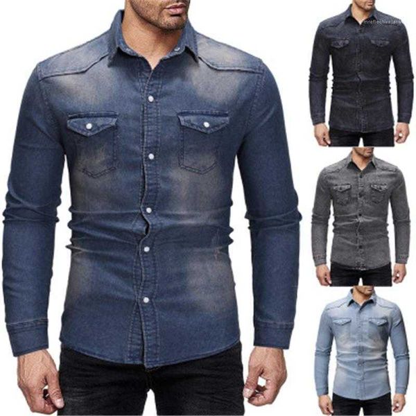 men's casual shirts denim skinny fashion retro trend long sleeve cardigan lapel neck plus size spring male single breasted slim ig9x, White;black
men's casual shirts denim skinny fashion retro trend long sleeve cardigan lapel neck plus size spring male single breasted slim ig9x, White;black