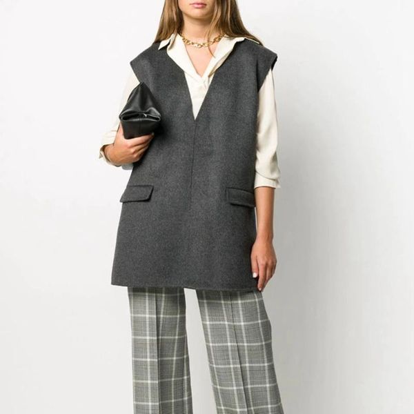 women's vests nordic style 2021 autumn winter wool women gilet femme long vest vrouwen v-neck sleeveless medium length tank korean, Black;white
women's vests nordic style 2021 autumn winter wool women gilet femme long vest vrouwen v-neck sleeveless medium length tank korean, Black;white
