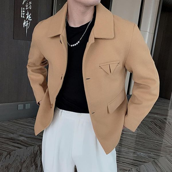 men's jackets abrigo largo hombre mens wool blend trench coat lapel single breasted short jacket korean casual men woolen, Black;brown
men's jackets abrigo largo hombre mens wool blend trench coat lapel single breasted short jacket korean casual men woolen, Black;brown