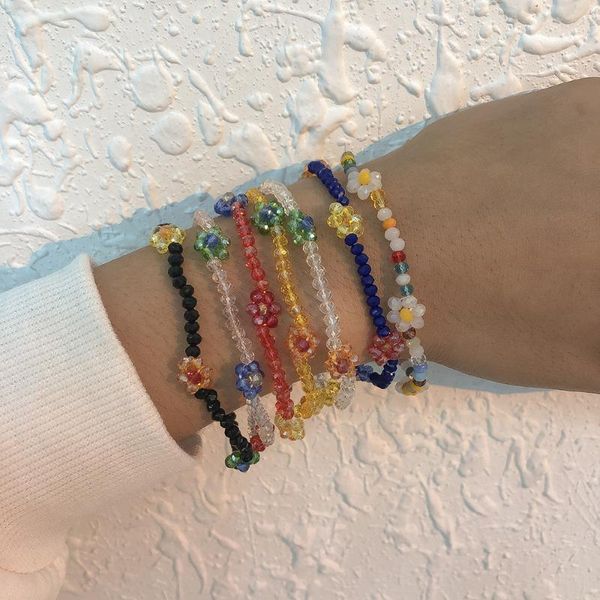 charm bracelets 2021 ethnic simple colorful transparent crystal beaded flower braided bracelet for women girls ins fashion jewelry gifts, Golden;silver
charm bracelets 2021 ethnic simple colorful transparent crystal beaded flower braided bracelet for women girls ins fashion jewelry gifts, Golden;silver