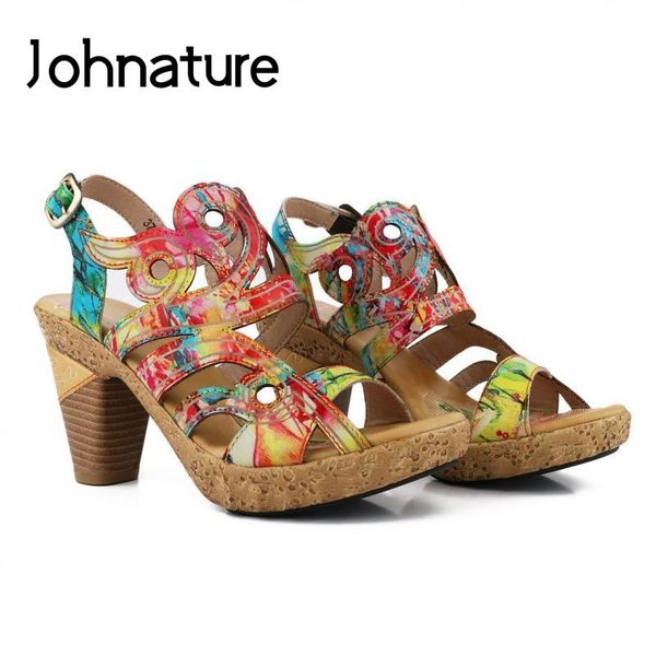 dress shoes johnature retro women sandals genuine leather buckle strap hand-painted 2021 concise national style platform, Black
dress shoes johnature retro women sandals genuine leather buckle strap hand-painted 2021 concise national style platform, Black