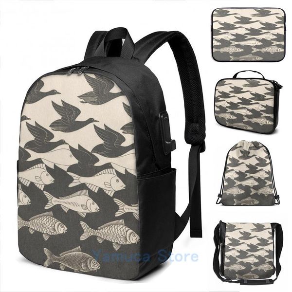 backpack funny graphic print escher sky and water i usb charge men school bags women bag travel laptop
backpack funny graphic print escher sky and water i usb charge men school bags women bag travel laptop