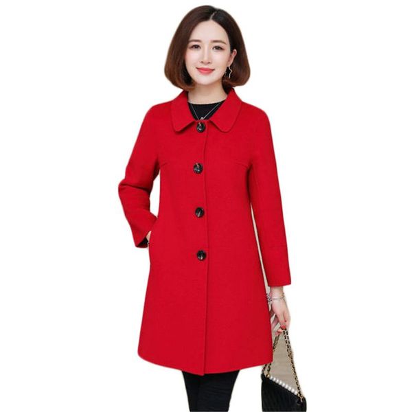 women's wool & blends woolen coat women red plus size temperament slim long 2021 winter korean fashion casual jackets feminina jd1006, Black
women's wool & blends woolen coat women red plus size temperament slim long 2021 winter korean fashion casual jackets feminina jd1006, Black