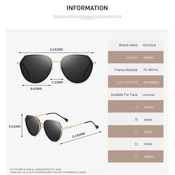 luxury designer sunglasses aevogue women polygon polarized driving fashion retro glasses gradient lens brand design uv400 ae0813 0622, White;black
luxury designer sunglasses aevogue women polygon polarized driving fashion retro glasses gradient lens brand design uv400 ae0813 0622, White;black