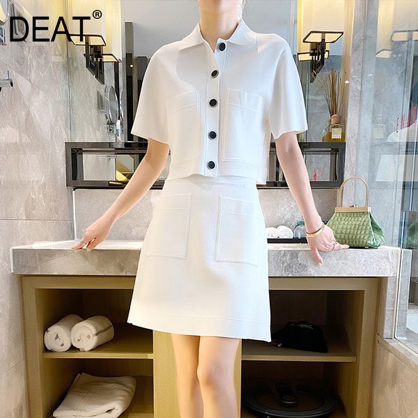 spring and summer suit temperament lady skirt with breasted lapel short knitted cardigan short sleeve 210428, White
spring and summer suit temperament lady skirt with breasted lapel short knitted cardigan short sleeve 210428, White