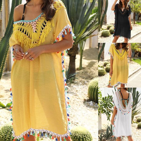one piece women summer beach bikini cover up boho mini dress sundress tassels bathing suit tassel holiday swimming costume women's swim, White;black
one piece women summer beach bikini cover up boho mini dress sundress tassels bathing suit tassel holiday swimming costume women's swim, White;black