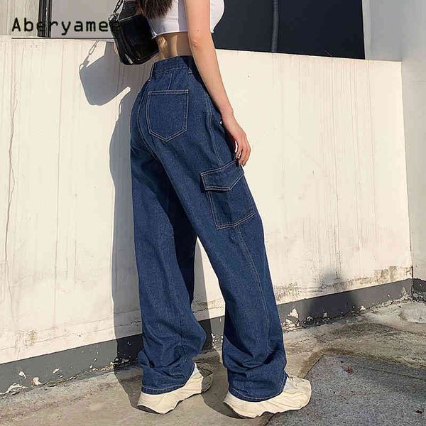 women's jeans button long pants new trousers woman baggy jean casual white street denim clothes big pockets retro, Blue
women's jeans button long pants new trousers woman baggy jean casual white street denim clothes big pockets retro, Blue