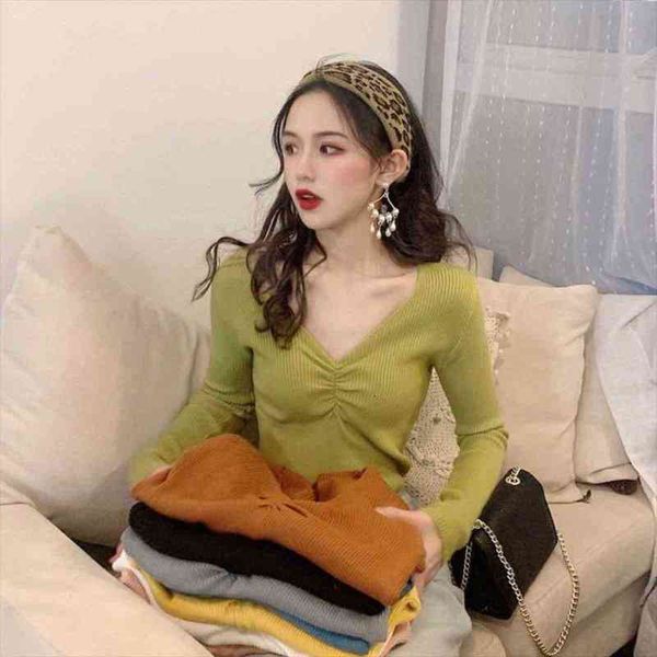 Sexy V Neck Long Sleeve Women Sweater Knitted Autumn Slim Pullover Tops Wdc5513, White;black
Sexy V Neck Long Sleeve Women Sweater Knitted Autumn Slim Pullover Tops Wdc5513, White;black