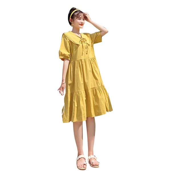 maternity clothes summer cotton nursing dress plain color short sleeves loose stylish pregnant women mom dresses, White
maternity clothes summer cotton nursing dress plain color short sleeves loose stylish pregnant women mom dresses, White