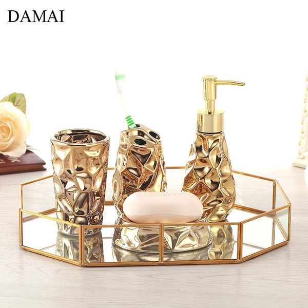 european luxurious ceramic shower accessories gilded golden five piece set glass mirror storage tray bathroom decoration bath accessory
european luxurious ceramic shower accessories gilded golden five piece set glass mirror storage tray bathroom decoration bath accessory