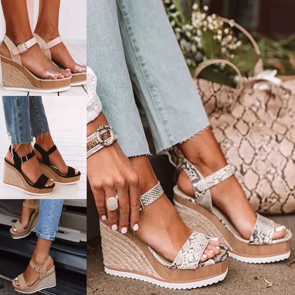 wedge shoes woman sandals leopard print summer fashion ladies platform wedges for heels sandalias mujer, Black
wedge shoes woman sandals leopard print summer fashion ladies platform wedges for heels sandalias mujer, Black
