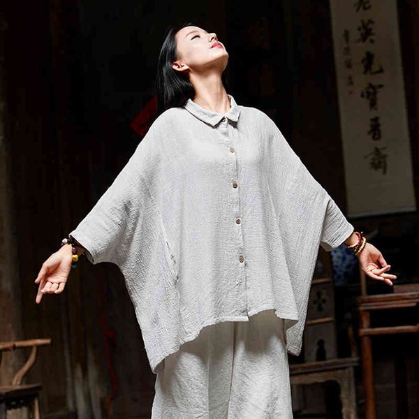women's blouses & shirts women cotton linen 2021 summer new turn down collar bat sleeve clothes brief shirt x2w2, White
women's blouses & shirts women cotton linen 2021 summer new turn down collar bat sleeve clothes brief shirt x2w2, White