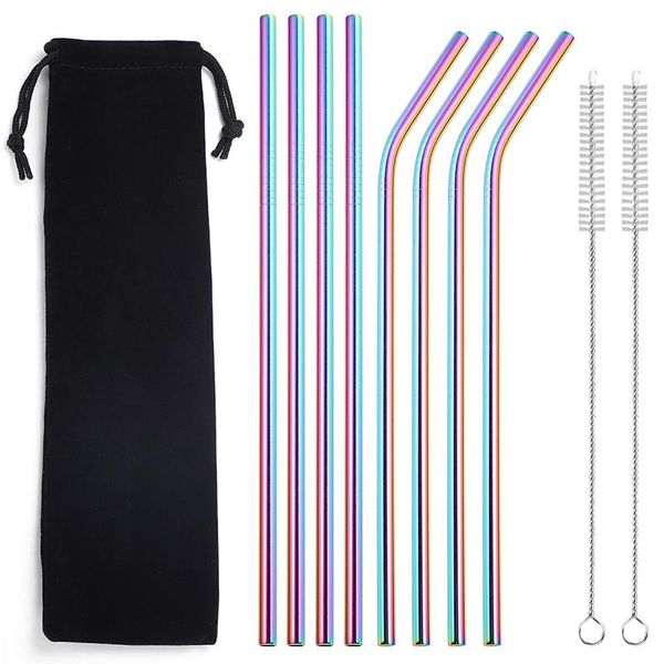 drinking straws 11pcs reusable 304 stainless steel metal with brush for beverage milk tea bar party accessories
drinking straws 11pcs reusable 304 stainless steel metal with brush for beverage milk tea bar party accessories