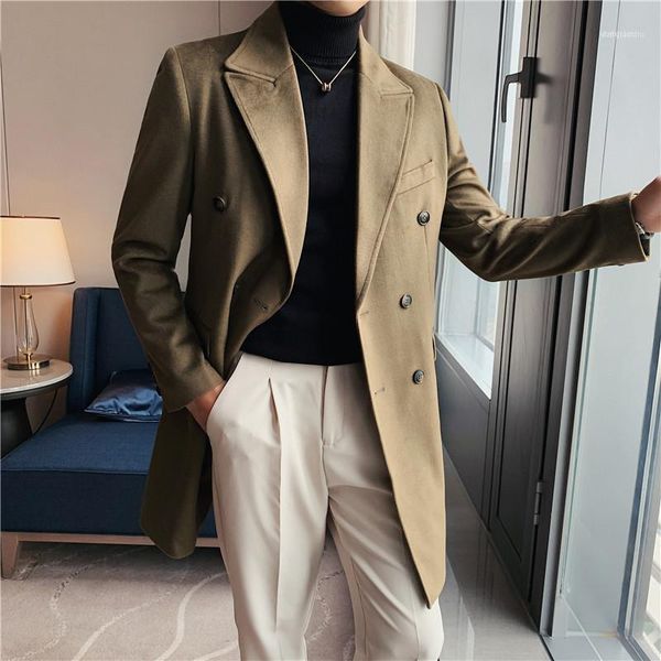men's wool & blends mens trench coat jacket mid-length windbreaker double breasted thicker winter outwear casual coats chaquetas hombre, Black
men's wool & blends mens trench coat jacket mid-length windbreaker double breasted thicker winter outwear casual coats chaquetas hombre, Black
