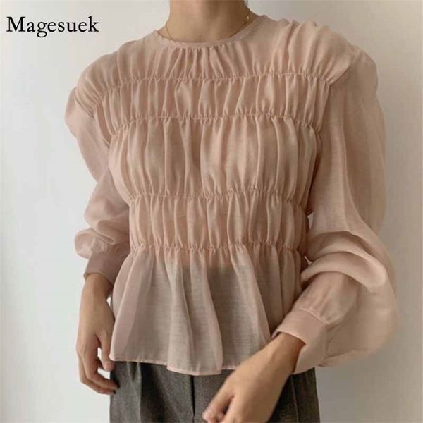 korean autumn solid pleated women blouse perspective long sleeve shirt fashion o-neck blouses casual blusa 11357 210512, White
korean autumn solid pleated women blouse perspective long sleeve shirt fashion o-neck blouses casual blusa 11357 210512, White
