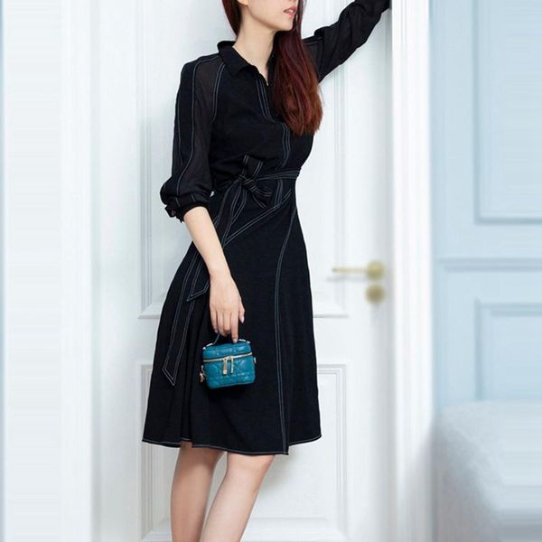 casual dresses fashion designer 2021 autumn dress women black long sleeve slim office lady, Black;gray
casual dresses fashion designer 2021 autumn dress women black long sleeve slim office lady, Black;gray