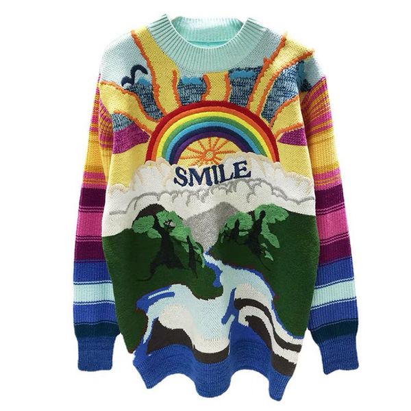 star same style sweater new fashion rainbow embroidery blouse women's pullover,xqnm724 1024, White;black
star same style sweater new fashion rainbow embroidery blouse women's pullover,xqnm724 1024, White;black