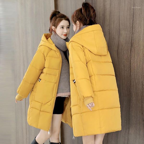 women's down & parkas casual loose hooded winter cotton jacket women 2021 fashion solid mid length coat thick warm female, Black
women's down & parkas casual loose hooded winter cotton jacket women 2021 fashion solid mid length coat thick warm female, Black