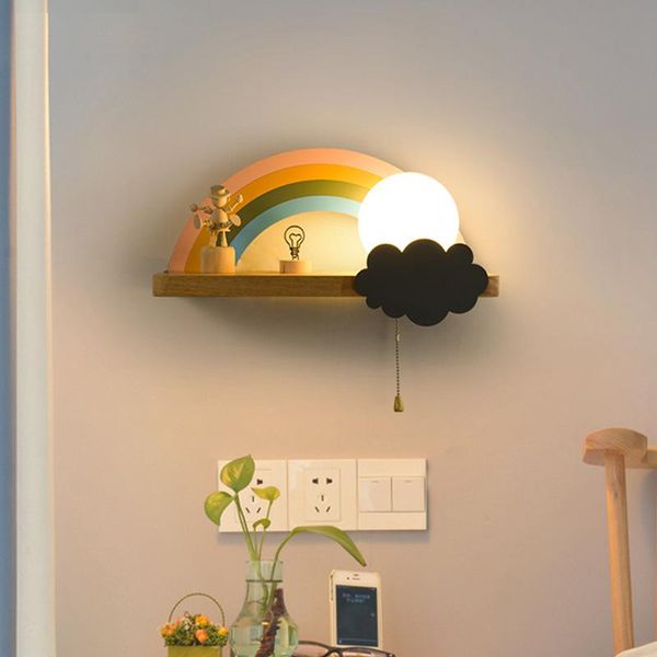 wall lamps bedroom bedside lamp children's room cartoon nordic rainbow with shelves study e27
wall lamps bedroom bedside lamp children's room cartoon nordic rainbow with shelves study e27