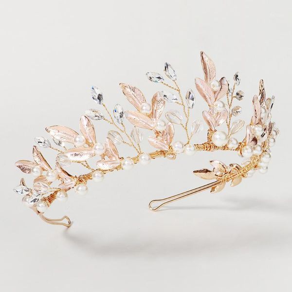 handmade rose gold metal crown white pearls with leaf exquisite headband accessories for girls couronne hair1
handmade rose gold metal crown white pearls with leaf exquisite headband accessories for girls couronne hair1