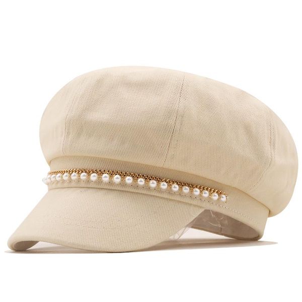 berets utumn winter beige cotton pearl military for women female flat army cap salior hat girl travel ladies painters, Blue;gray
berets utumn winter beige cotton pearl military for women female flat army cap salior hat girl travel ladies painters, Blue;gray