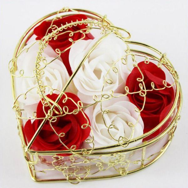 decorative flowers & wreaths 6 pcs bathing rose flower petal soap with heart shaped iron basket
decorative flowers & wreaths 6 pcs bathing rose flower petal soap with heart shaped iron basket