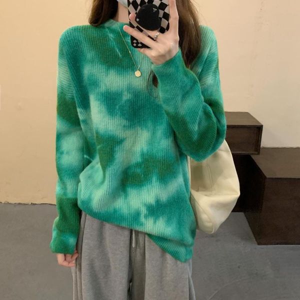 women's sweaters green tie-dye knitted korean style fashion pullovers for ladies autumn winter 2021 clothing sweater blouses female, White;black
women's sweaters green tie-dye knitted korean style fashion pullovers for ladies autumn winter 2021 clothing sweater blouses female, White;black