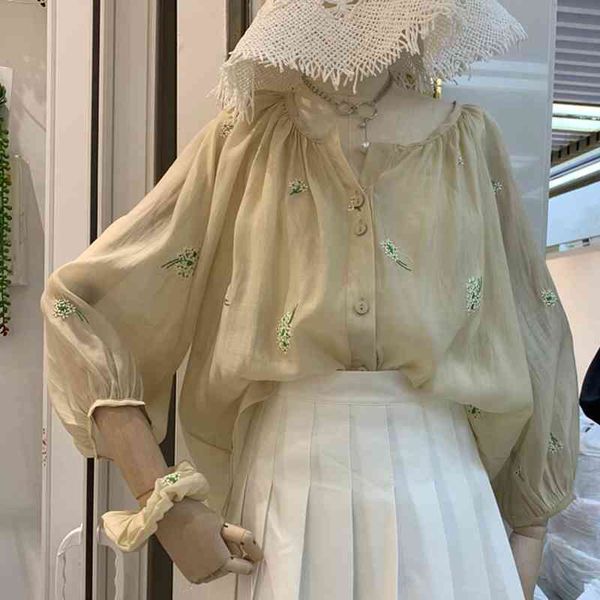 sweet embroidery blouses women buttoned shirts fashion puff long sleeve camisas mujer spring soft comfortable ladies 210514, White
sweet embroidery blouses women buttoned shirts fashion puff long sleeve camisas mujer spring soft comfortable ladies 210514, White