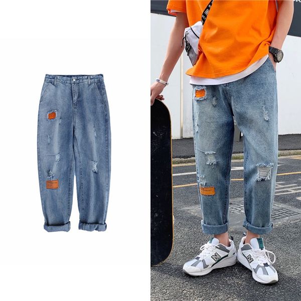 summer ripped straight jeans mens fashion washed casual retro hole jeans men streetwear loose hip hop denim trousers mens, Blue
summer ripped straight jeans mens fashion washed casual retro hole jeans men streetwear loose hip hop denim trousers mens, Blue