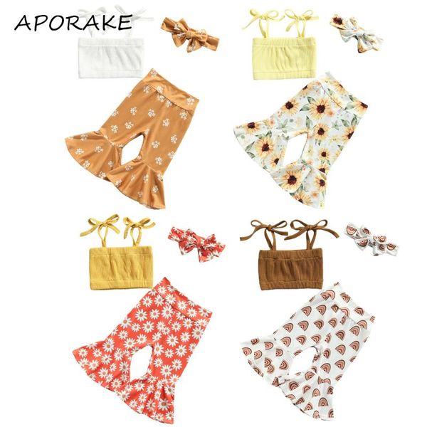 clothing sets 2021 0-24m sweet infant girl clothes set solid color knitted sleeveless crop rainbow/sunflower/floral print flare pants 3p, White
clothing sets 2021 0-24m sweet infant girl clothes set solid color knitted sleeveless crop rainbow/sunflower/floral print flare pants 3p, White