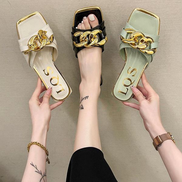 low slippers women summer female shoes rivet luxury slides square toe 2021 designer beach hoof heels pu rubber fabric chain, Black
low slippers women summer female shoes rivet luxury slides square toe 2021 designer beach hoof heels pu rubber fabric chain, Black